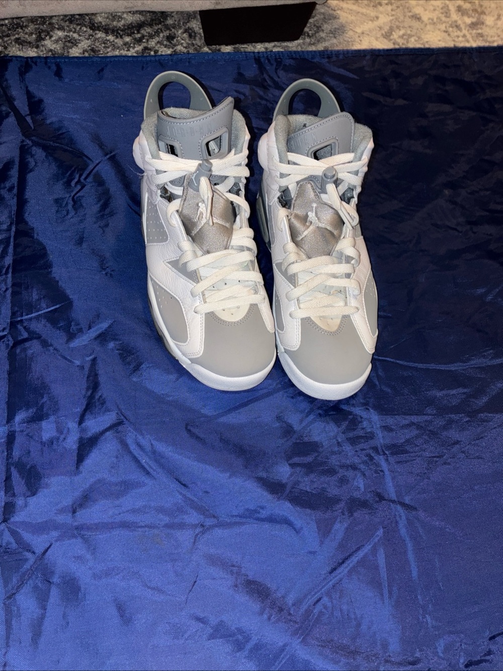 Jordan Men's Gray and White High-Top Basketball Sneakers